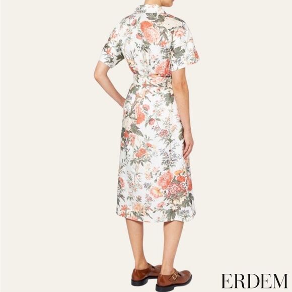ERDEM **NWT** Mayra Floral Shirtdress in White Floral Multi - Picture 3 of 14